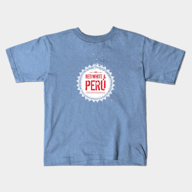 Red White and Peru burst Kids T-Shirt by thedesignfarmer